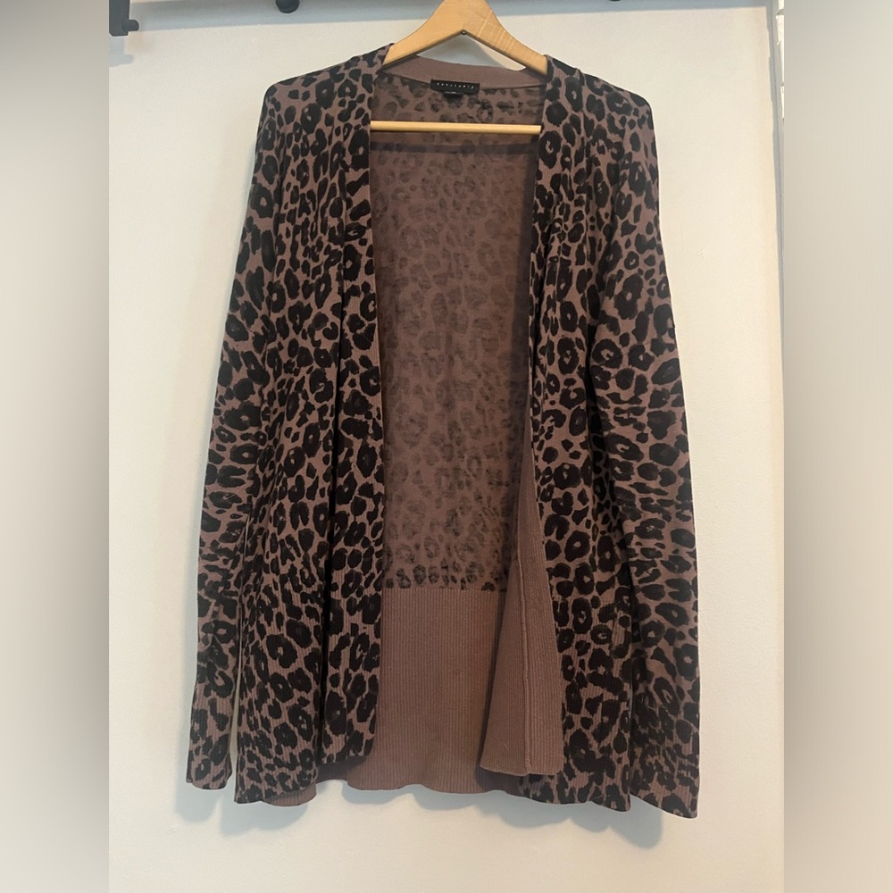 Sanctuary Women’s Open Front Cardigan Duster. Leopard Print. Size XS.